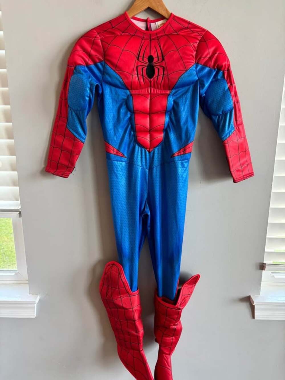 Marvel Spider-Man Kids Deluxe Muscle Costume 7-8 Fair Condition Halloween
